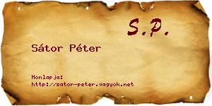 Sátor Péter névjegykártya