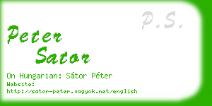 peter sator business card